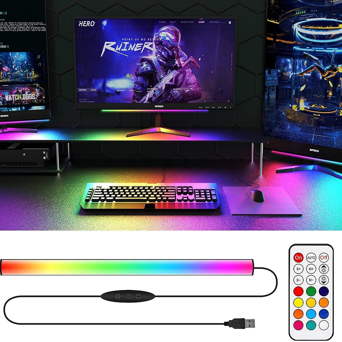 USB RGB Monitor Light Bars (2-Pack) - view 01