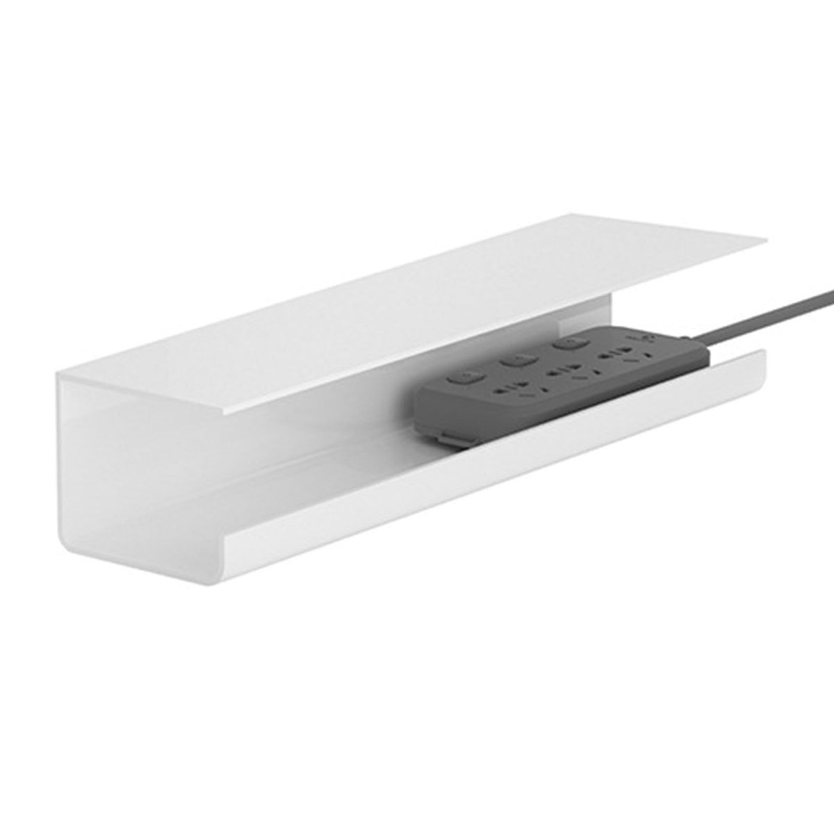 Under-Desk Cable Management Tray - White